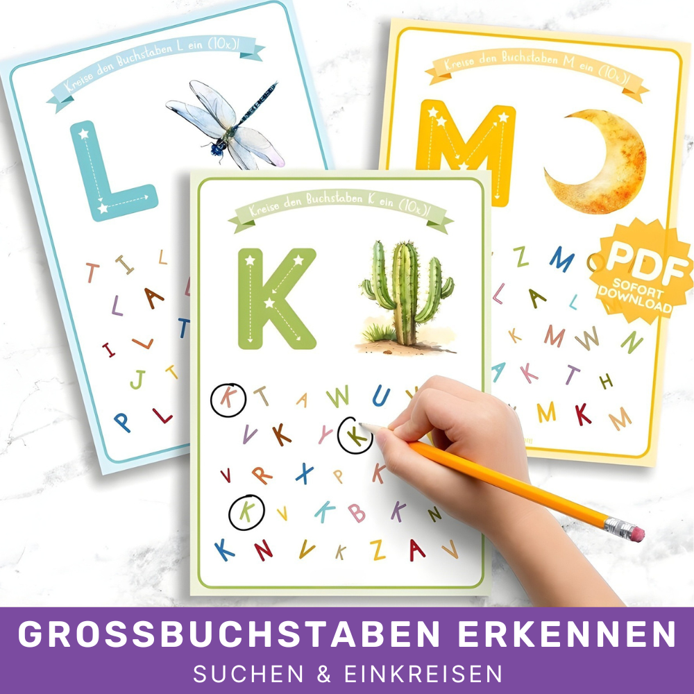 KleinKlug® Buchstaben-Finder – Erkennen & Einkreisen