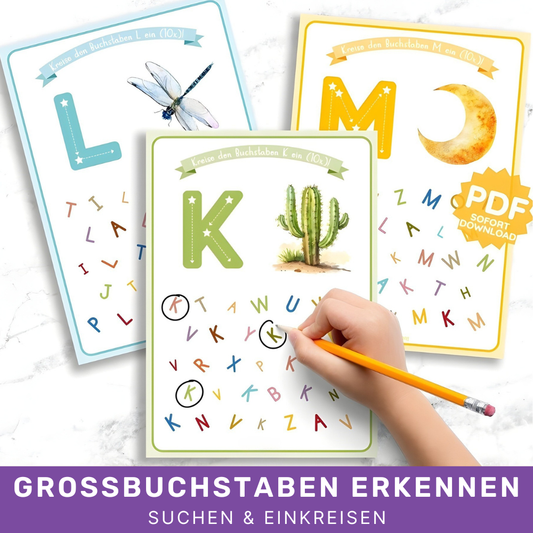 KleinKlug® Buchstaben-Finder – Erkennen & Einkreisen